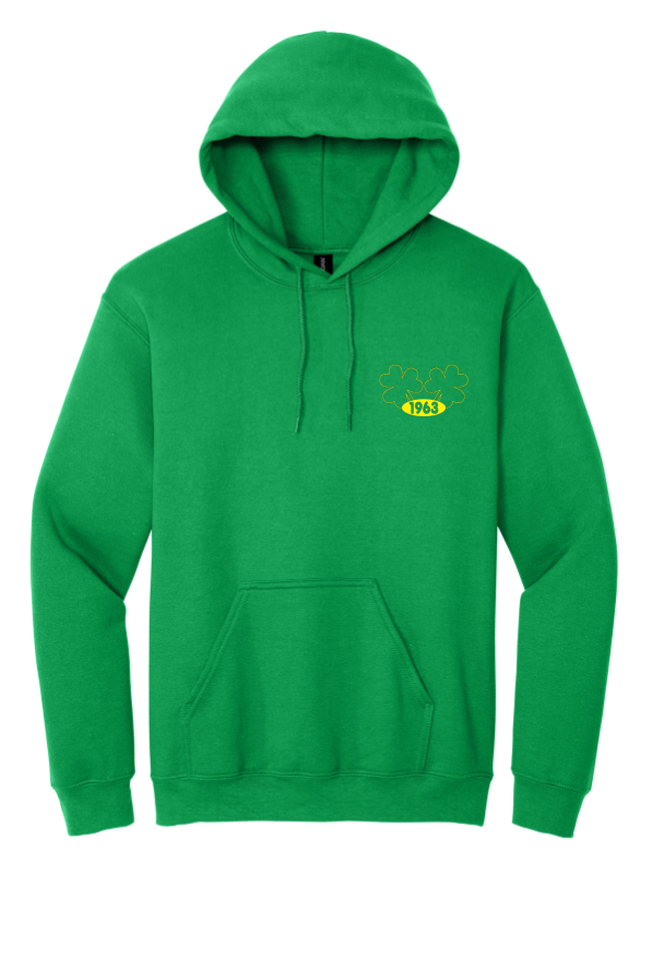 SK Speed Racing St Pats Sweatshirt Hoodie - Green with Yellow Logo - SMALL