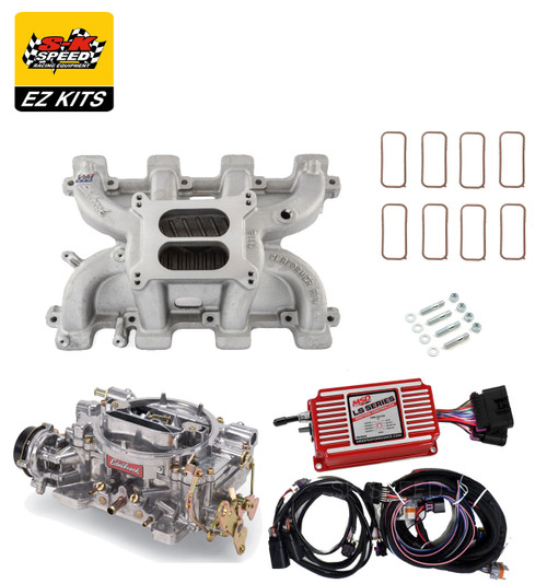 LS1 Carb Intake Kit - Edelbrock Victor Jr/MSD 6014 Ignition
