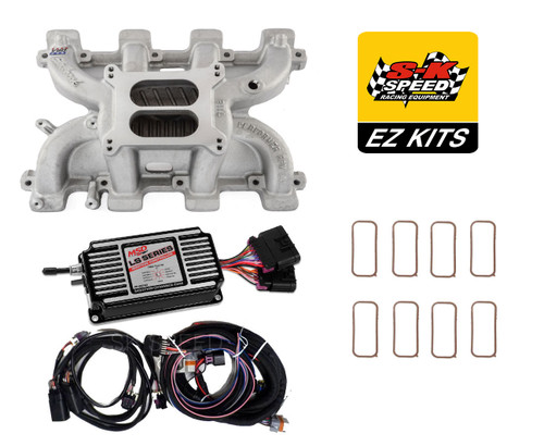 ジャック・オー　ガレージキット LS Cathedral Carb Conversion Kit - Edelbrock Victor Jr Intake/MSD