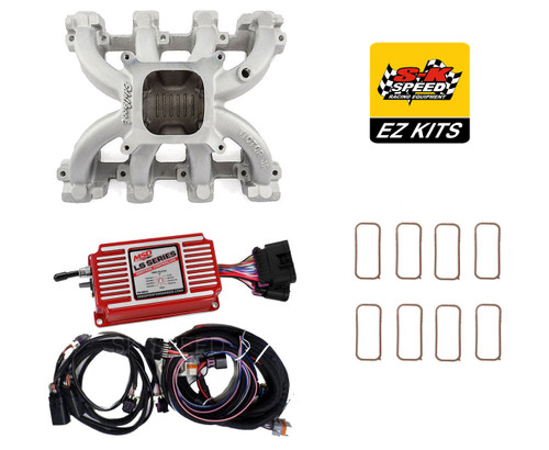 LS Cathedral Carb Intake Kit - Edelbrock Super Victor Intake/MSD