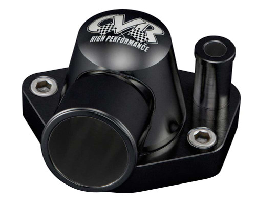 CVR TSH7BK Billet Swivel Thermostat Housing/Water Neck Ford 1.5" Outlet Black