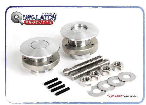 Quik Latch QL-50-LPBP Low Profile Push Button Billet Hood Pins - Black - Pair Quik Latch QL-50-LPBP Low Profile Push Button Billet Hood Pins - Black - Pair