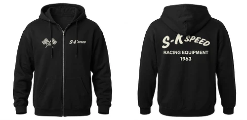 SK Speed Racing "Vintage" Logo Zip-Up Hooded Sweatshirt Black