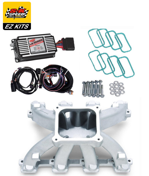 LS3/L92/L76 4500 Carb Conversion Kit Edelbrock Super Victor Intake