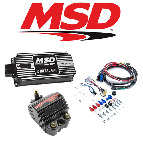 MSD 99563 Ignition Kit - 64253 Digital 6AL Ignition Box & 82073