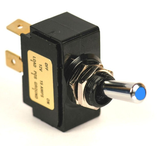 K4 Switches 12148 On / Off Illuminated Blue Tip Toggle Switch