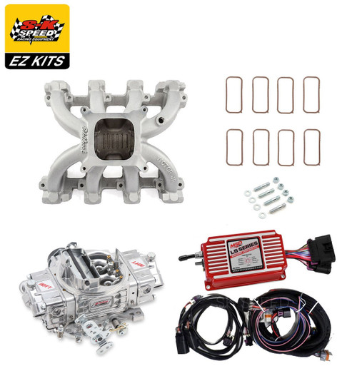 LS1 Carb Intake Kit - Edelbrock Victor Jr Intake/MSD 6014 Ignition