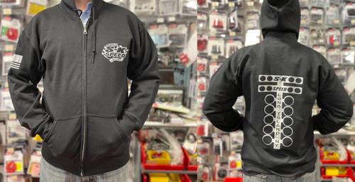 SK Speed Racing Flag Tree Logo Zip-Up Hooded Sweatshirt Mens Large - Black
