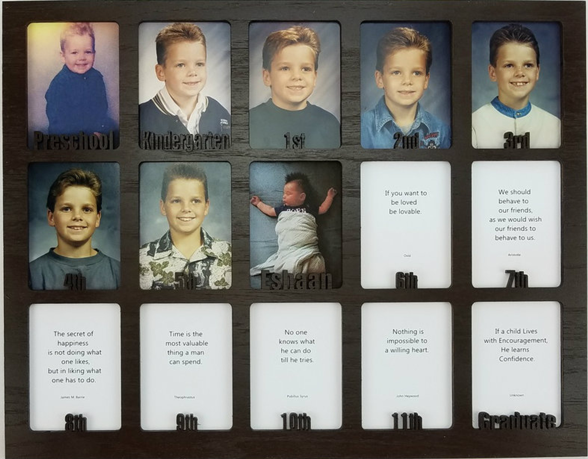 Preschool To Graduation Oak Photo Collage Insert Oak Picture Frame