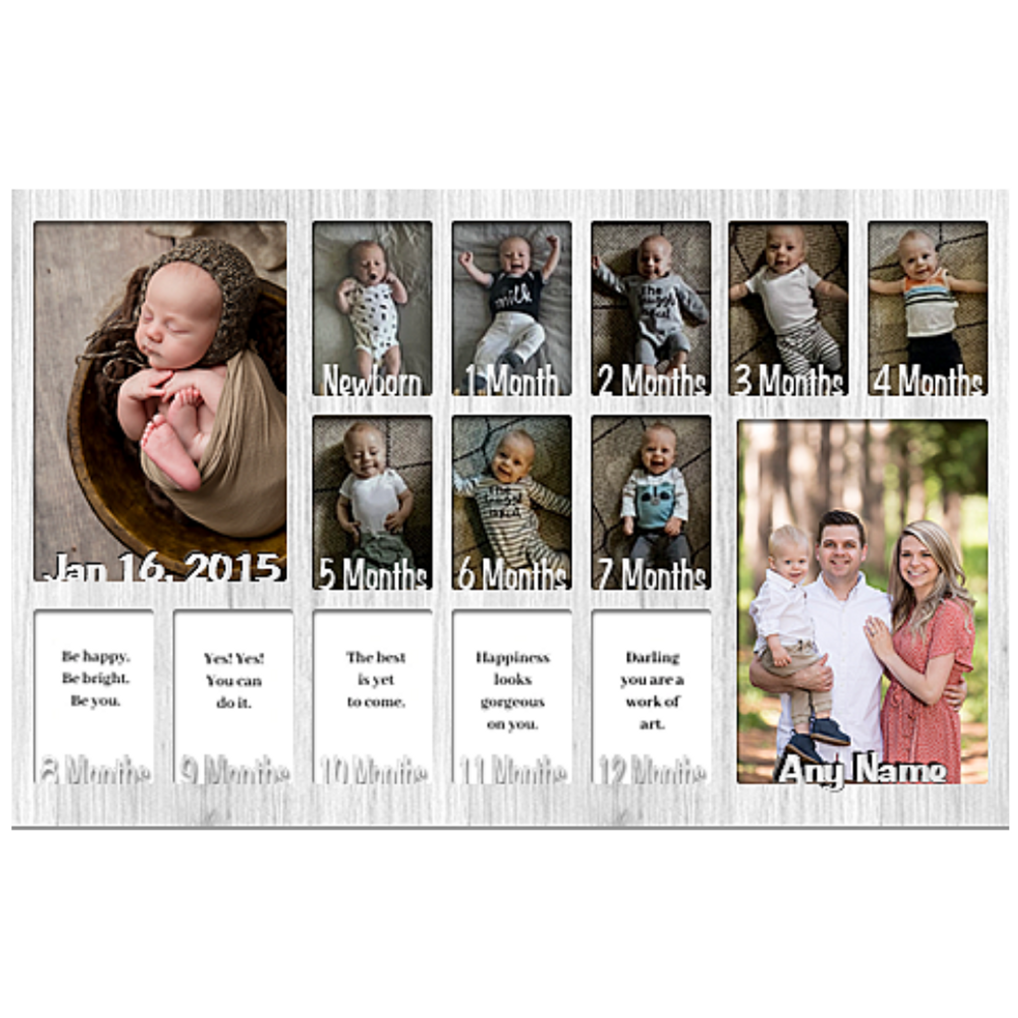 Baby First Year Picture Mat No Frame Collage Personalized 12x