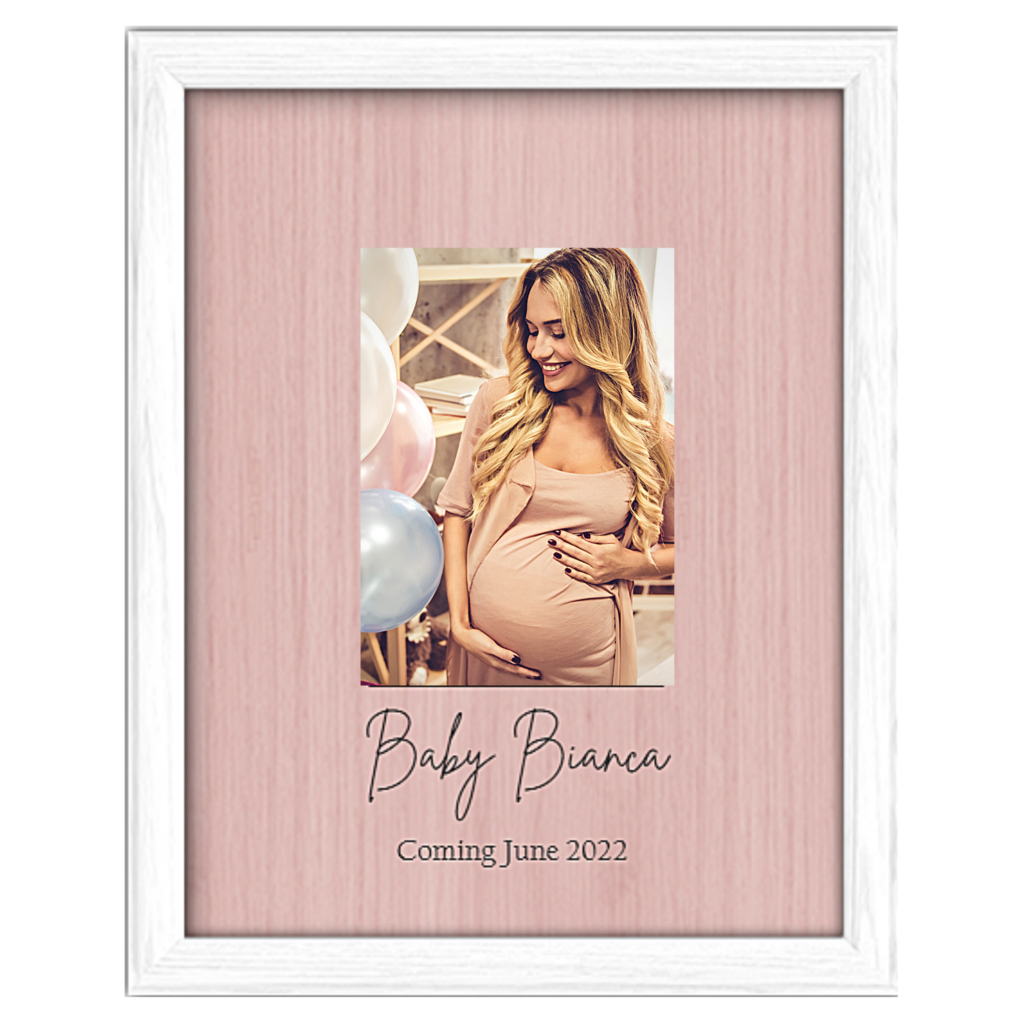 Baby Shower Guest Signature Book Alternative - Signature Picture Frame -  Personalized with any Name and Date - Holds 5x7 Photo - 11x14 Frame