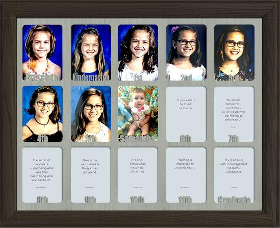 Home Decor No Frame Holds Twelve 2 5 X 3 5 School Photos School Years Picture Insert Frames Home Garden