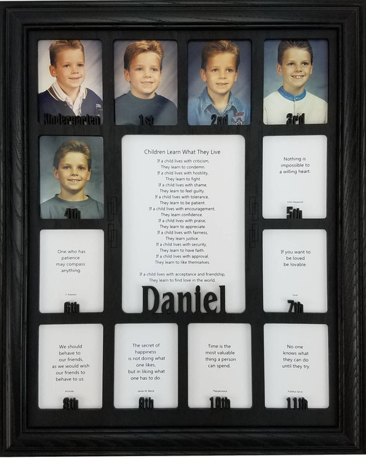 School Years Picture Frame Collage- Personalized - Multiple Colors - Original - 11x14