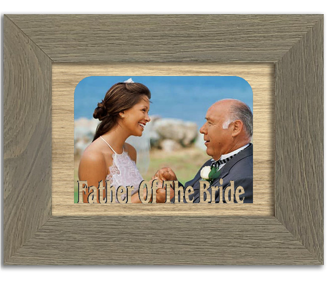 Father of the Bride Tabletop Picture Frame - Holds 4x6 Photo - Multiple Color Options