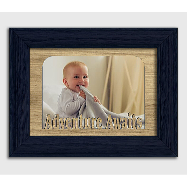 Adventure Awaits Tabletop Picture Frame - Holds 4x6 Photo - Multiple Color Options