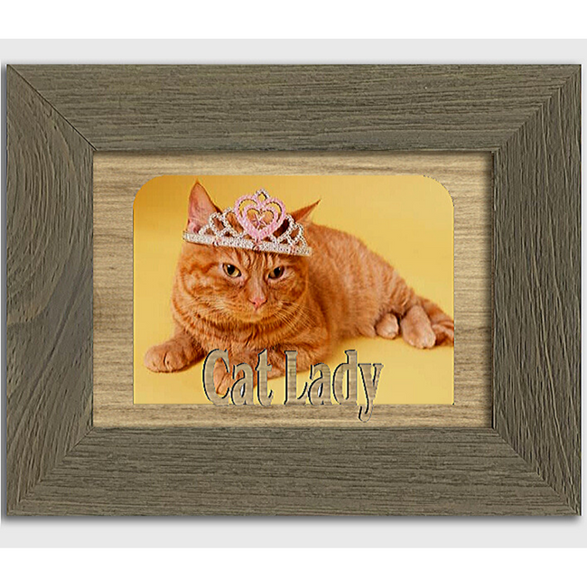 Cat Lady Tabletop Picture Frame - Holds 4x6 Photo - Multiple Color Options
