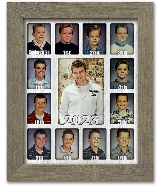 School Years Picture Frame Collage - Personalized Graduation Year (2023) - Clockwise - 11x14