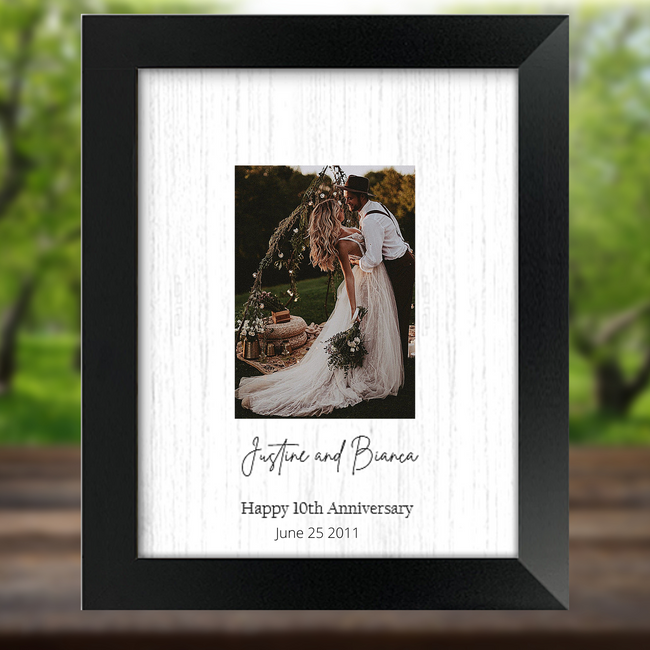 Anniversary Party Guest Signature Book Alternative - Signature Picture Frame - Personalized with Family Name and Anniversary Date - Holds 5x7 Photo - 11x14 Frame