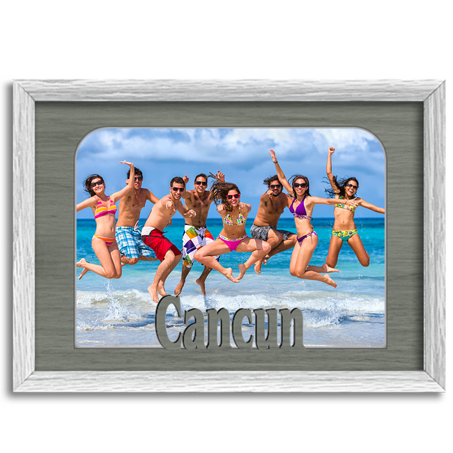 Cancun Tabletop Picture Spring Break Frame - Holds 4x6 Photo - Multiple Color Options