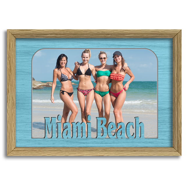 Miami Beach Tabletop Picture Spring Break Frame - Holds 4x6 Photo - Multiple Color Options