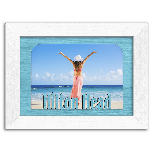 Hilton Head Tabletop Picture Spring Break Frame - Holds 4x6 Photo - Multiple Color Options