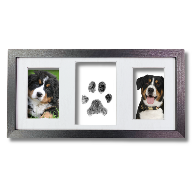 Personalized Pet Paw Print and Nose Print Picture Frame Kit - Dog Cat Lover, In Loving Memory of - 8.5" x 16.5" - Add Pets Name