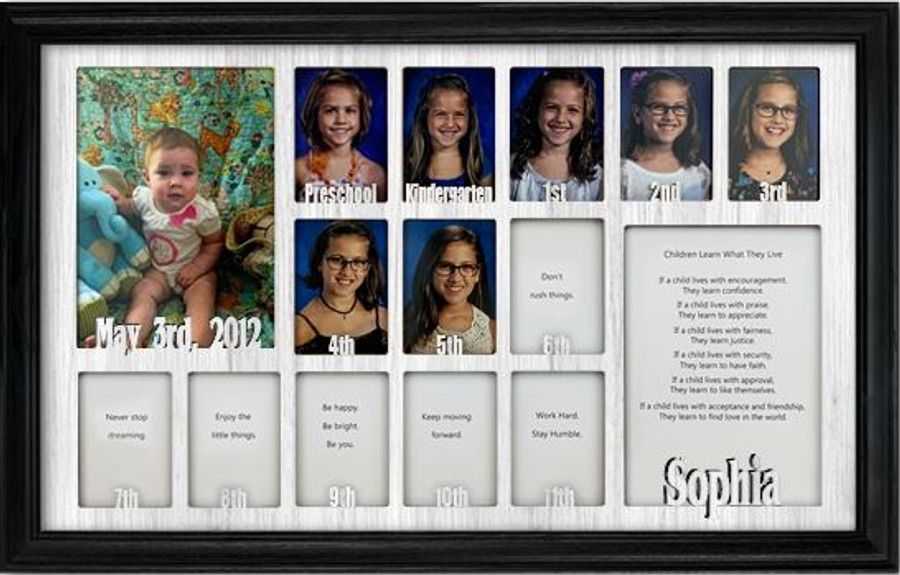 School Years Picture Frame Collage - Personalized - 12x20