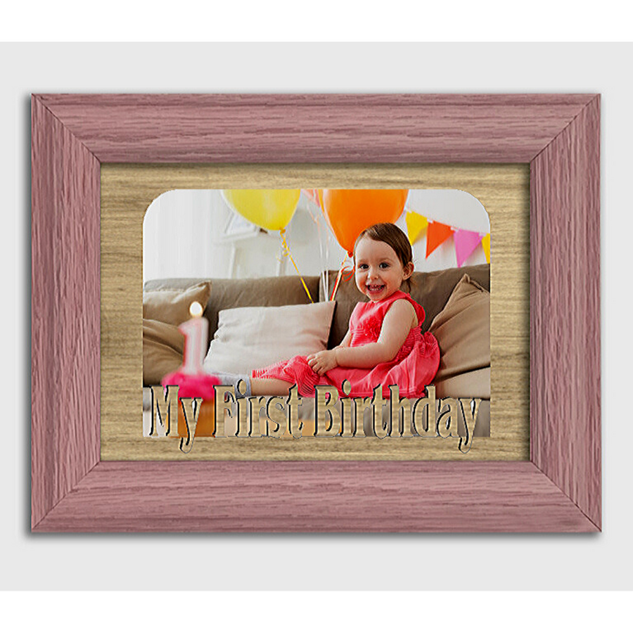 My First Birthday Tabletop Picture Frame - Holds 4x6 Photo - Multiple Color Options