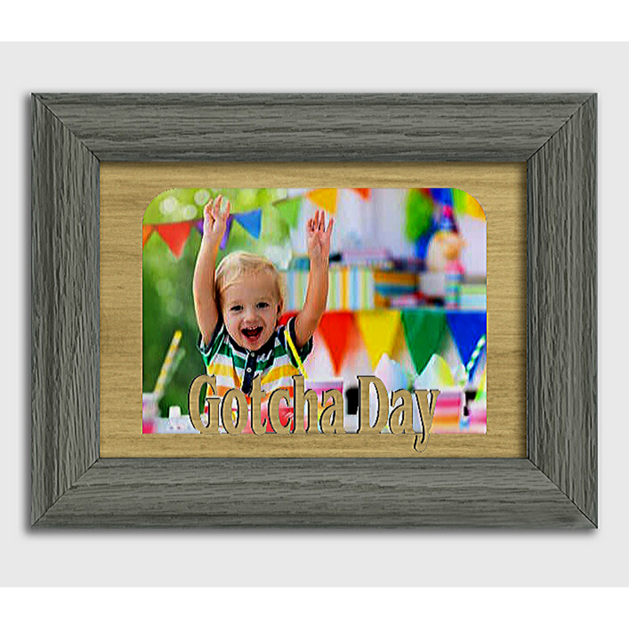 Gotcha Day Tabletop Picture Frame - Holds 4x6 Photo - Multiple Color Options