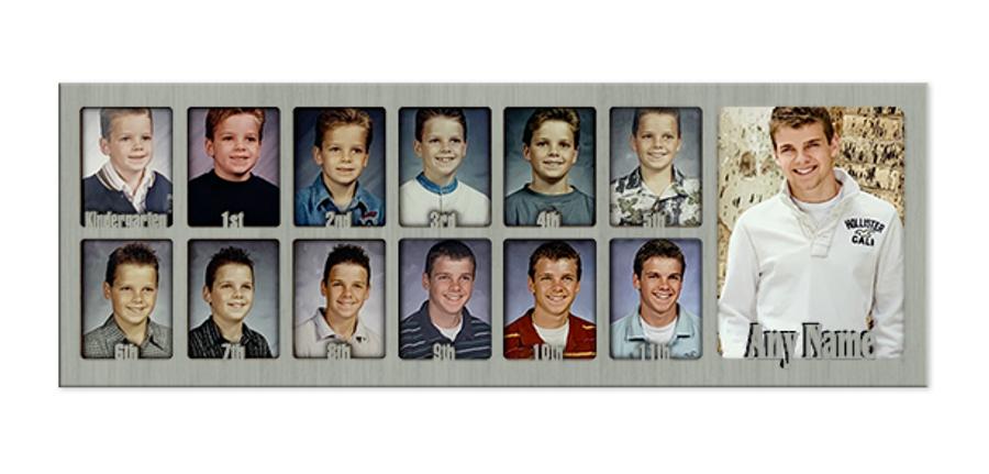 School Years Picture Insert Collage - (INSERT ONLY - NO FRAME) Personalized - Kindergarten to Graduation  - 7x20