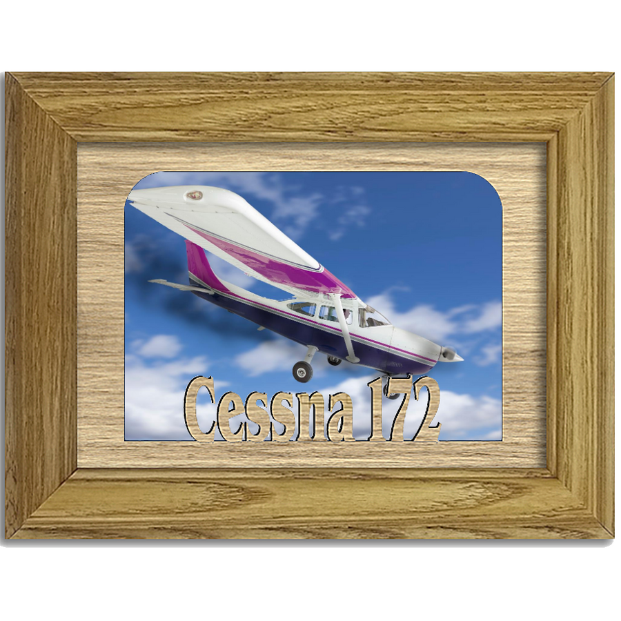 Cessna 172 Tabletop Picture Frame - Holds 4x6 Photo - Multiple Color Options