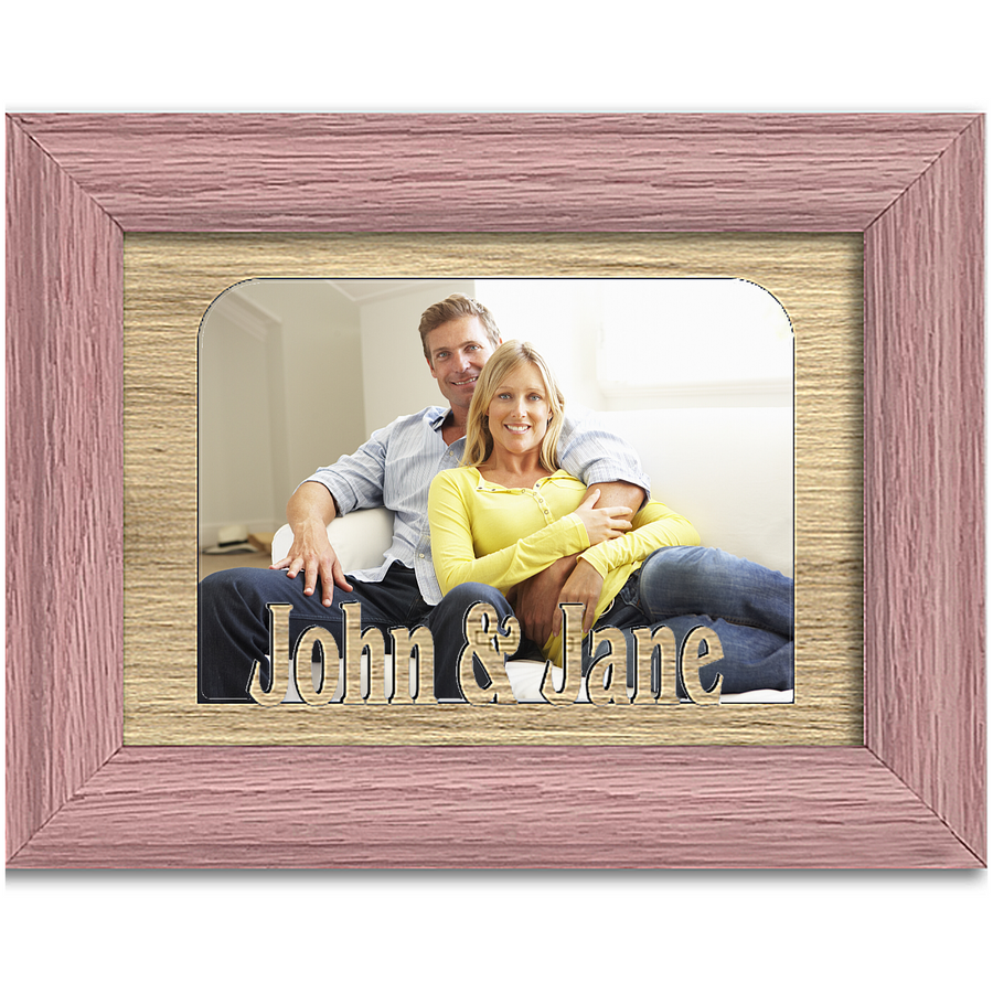 Personalize Couple Names Tabletop Picture Frame - Holds 4x6 Photo - Multiple Color Options