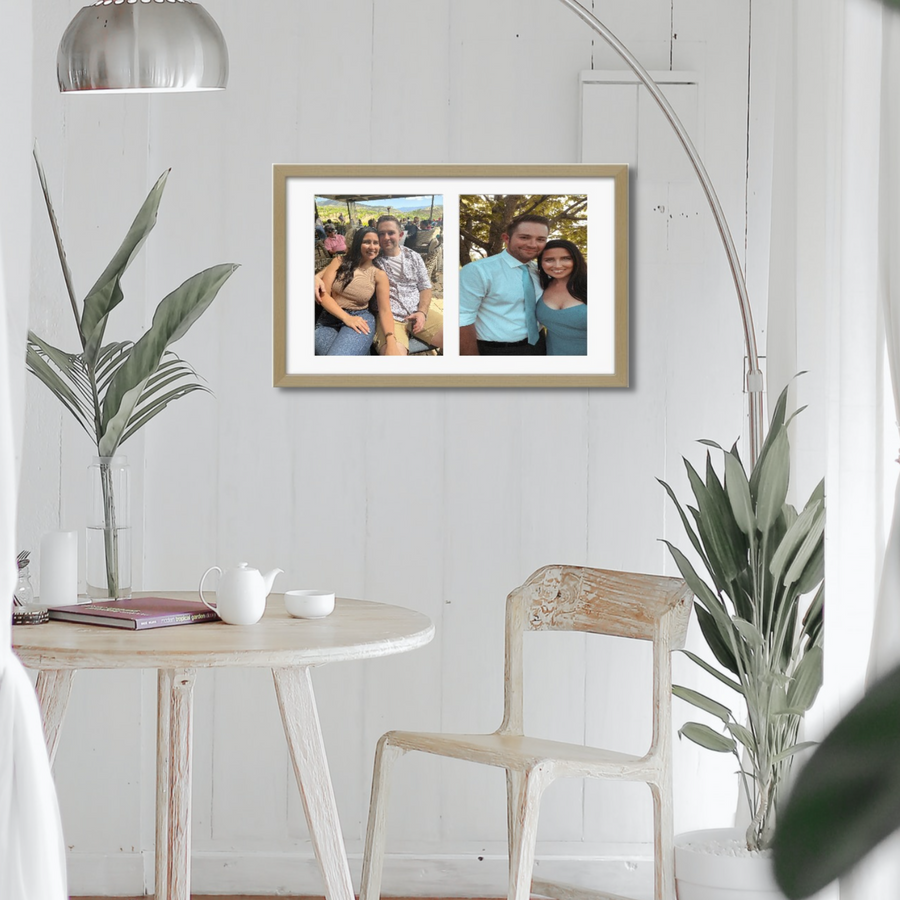 12x20 Picture Frame With Matboard - Holds Two 8x10 Images