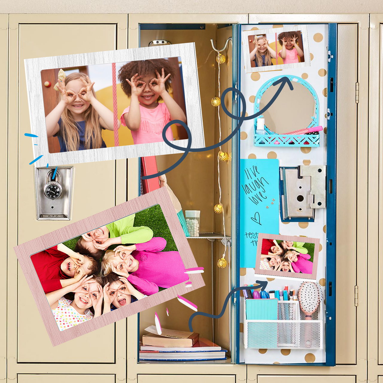 Magnetic Picture Frame for School Locker - File Cabinet - Refrigerator -  Magnet Photo Frame Holds 4x6 Photo