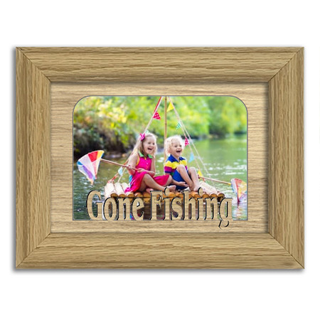 Gone Fishing Tabletop Picture Frame - Holds 4x6 Photo - Multiple Color  Options