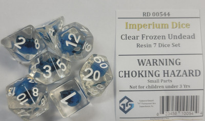 Clear Frozen Undead Resin 7 Dice Set