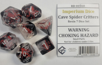 Cave Spider Critters Resin 7 Dice Set