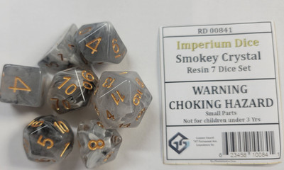 Smokey Crystal Resin 7 Dice Set