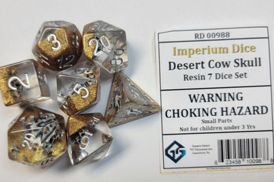 Desert Cow Skull Resin 7 Dice Set