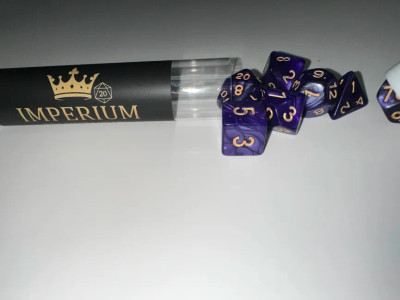 Purple Marble Acrylic 7 Dice Set