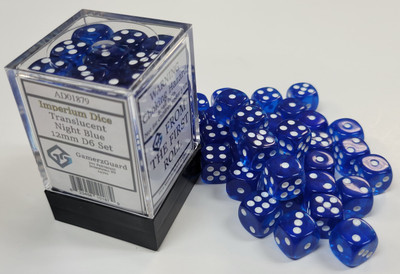 Translucent Night Blue Acrylic 12mm D6 Dice Set