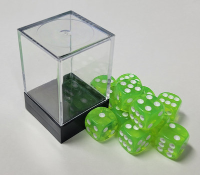 Translucent Lime Green Acrylic 16mm D6 Set