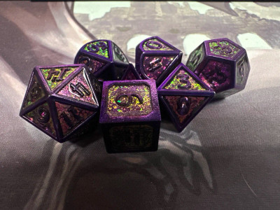 Assassin's Purple Galaxy Metal 7 Polyhedral Dice Set