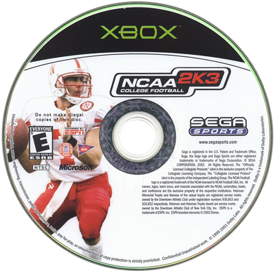NCAA College Football 2K3 - Xbox
