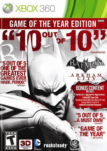 Batman Arkham City Game of the Year- Xbox 360