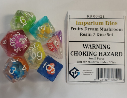 Fruity Dream Mushroom Resin 7 Dice Set