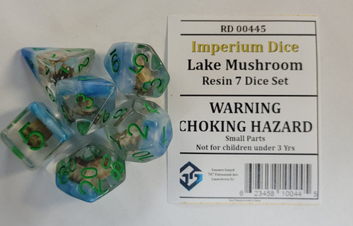 Lake Mushroom Resin 7 Dice Set