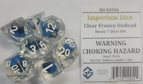 Clear Frozen Undead Resin 7 Dice Set