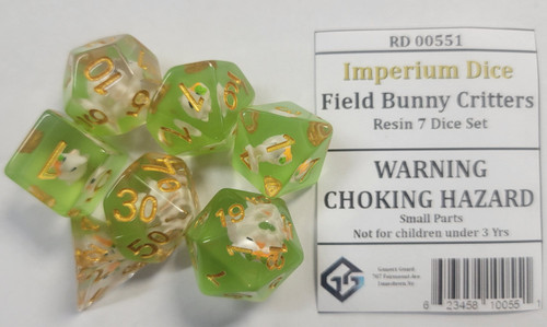 Field Bunny Critters Resin 7 Dice Set
