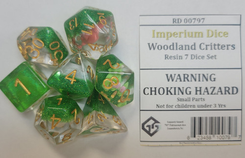 Woodland Critters Resin 7 Dice Set